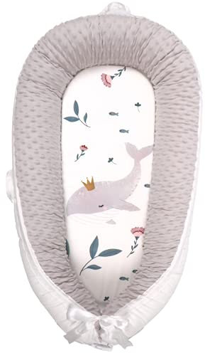 EAQ Babynest Nestchen Baby Weiches Atmungsaktives Baby Bett für Neugeborene Geschenk 100% Baumwolle