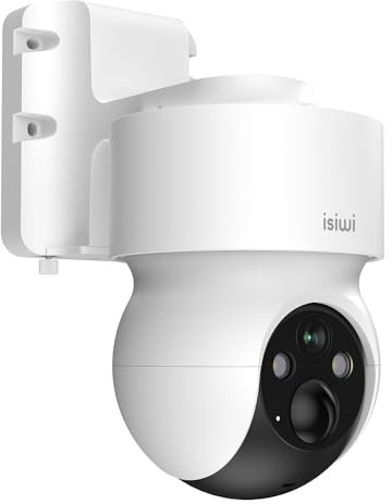 Isiwi Redi+ Telecamera Motorizzata 4G Uso Esterno a batteria con SIM, sorveglianza senza fili, 3MP, SD Card, IP65, Rilevazione Umani PIR, Audio, Compatibile con Alexa/Google, App per smartphone