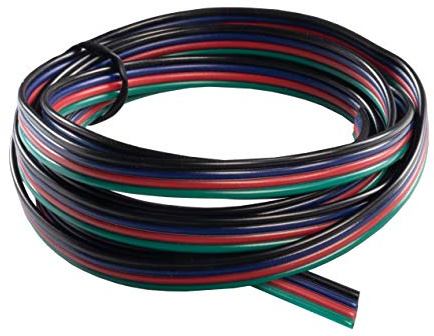 FUCHS Cables RGB AWG22 50 m Longitud 4 hilos cobre Cable de extensión para tiras LED