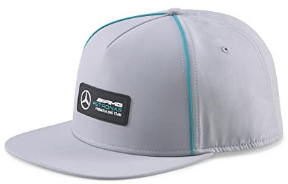 PUMA Mercedes AMG Petronas F1 Team Adjustable Snapback Flat Brim Hat (Silver)