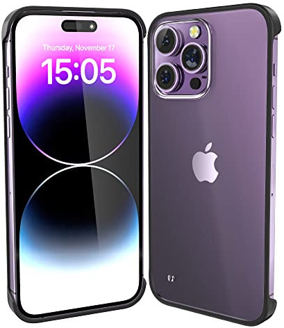 STSKing Unique Translucent Design Case for iPhone 14 Pro,[Non-Yellowing] [Military-Grade Drop Protection] Ultra Thin Frameless Shockproof Protective Phone Case 6.1 inch Black…