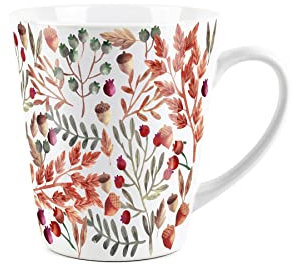 Purely Home Autumn Acorns Small Latte Mug - Ceramic Cup Tea/Coffee Autumnal Present Gift