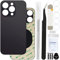 ZHUROUPU Rear Back Cover Glass (without Logo) Replacement Compatible with iPhone 14 Pro MAX, Professional repair Tool kit, Pre-Installed Adhesive and Rubber Bands (6.7 inch/Space Black)