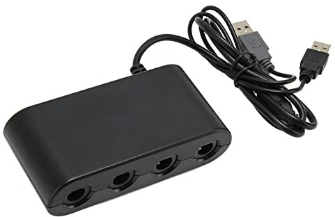Adaptateur de Contrôleur GC, Adaptateur de Contrôleur de Jeu 4 Ports 3 en 1 pour Commutateur pour Wii U PC, Convertisseur de Poignée GC avec Fonction Turobo pour Les Joueurs