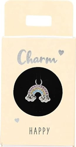 Depesche 11834-055 Charm Regenbogen, versilberter Anhänger für Halsketten, Armband und Ohrringe, ideal als kleines Geschenk