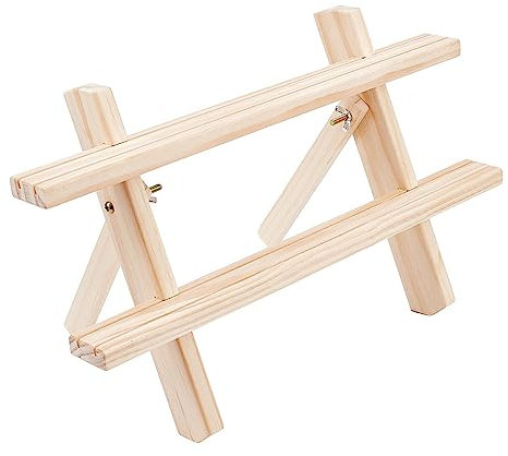 nbeads 2-Tier Holz Display Riser, Ohrring Ring Halter abnehmbare unfertigen Holz Einzelhandel Schmuck Karte Display Stand Jede Schicht mit 2 Nut für Handwerks-Schmuck Storage Display, 12x40x25cm