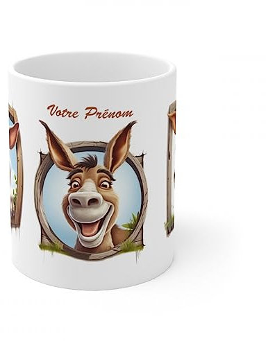 Jm-Déco Mug personnalisé personnalisable avec prénom ou petit texte - Idée cadeau - Mug original pour Enfant ou Adulte (Anes)