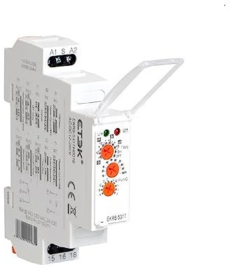 BIRGI Relé Temporizador multifunción con 10 Opciones de función AC DC 12V 24V 220V 230V 16A Módulo de relé de retardo de Tiempo SPDT EKR8-531