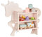 Relaxdays Kinderregal Einhorn, 2 offene Fächer, Bücherregal Kinder, Wand, HxBxT: 54,5x66x13 cm, Kinderzimmer Regal, rosa