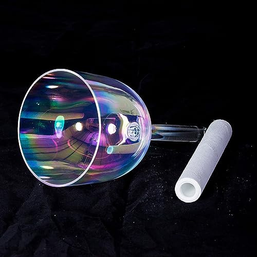 Handgehaltene bunte Klangschale aus klarem Kristall mit robuster Tragetasche, professionelles Klangheilinstrument for Yoga, Meditation, Zen (Color : 6Inch F4)