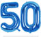 LAPONO Ballons Anniversaire 50 ans Bleu, 83cm Helium Ballon Chiffre 5 et 0 Numero Aluminium Ballon Décoration Birthday 50 an pour Homme Femmes de Fêtes D'anniversaires
