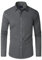 J.VER Hemd Herren Stretch Langarmhemd Grau Freizeithemden Grau Hochzeit Oberhemd Knitterfreie Lässige Männer Büro Herrenhemd,2XL