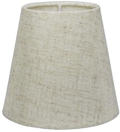 Sinta Abat-jour en tissu de rechange moderne de 19 cm - Culot E14/E27 - Petit abat-jour de rechange pour bougie en cristal - Lustre en cristal - Lampe murale - Lampe de table - Lin