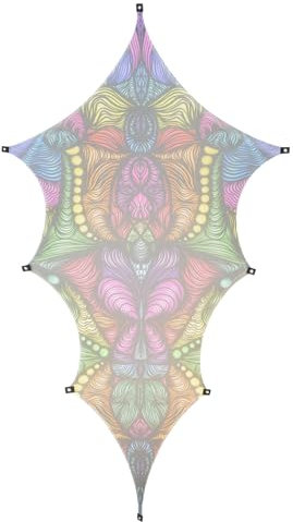 PSYWORK Schwarzlicht Segel Mesh Spandex Drache | Magnetic Field Neon | 2,00 x 3,75m | UV-aktiv | fluoreszierend | Wandtuch Wandbehang Stoff Neon Deko Party Tuch Tapestry Poster PSY Goa