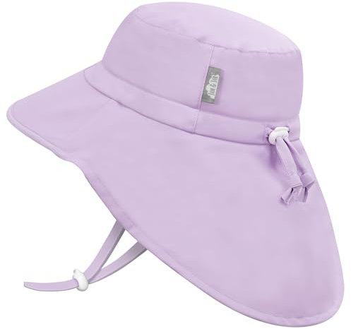 Jan & Jul Baby Sonnenhut für Mädchen mit Verstellbarem Kinnriemen (M: 6-24 Monate, Lavender)