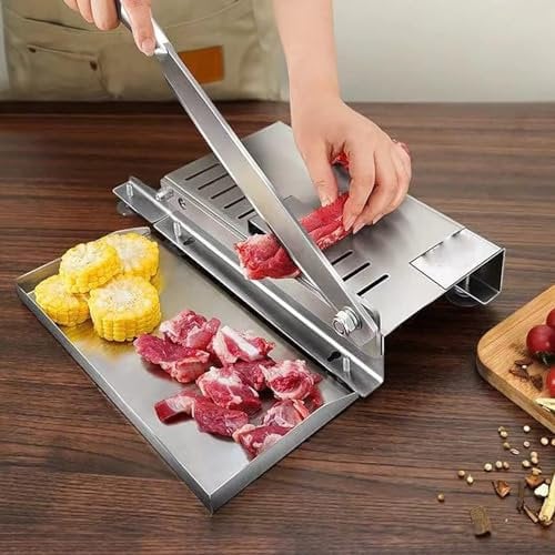 YOtat Manual Bone Meat Cutter, Stainless Steel Ribs Meat Chopper, for Fish Chicken Beef Frozen Meat Vegetables Deli Food Slicer Slicing Machine, Home Cooking and Commercial Cooking