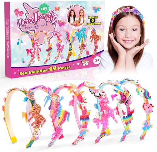 HappyKidsClub Einhorn Geschenke für Mädchen, Pferde Mädchen Geschenke 4-11 Jahre Basteln Mädchen 5-10 Jahre Spielzeug Mädchen 4 5 6 7 8 9 10 11 Jahre Haarschmuck Mädchen Einschulung
