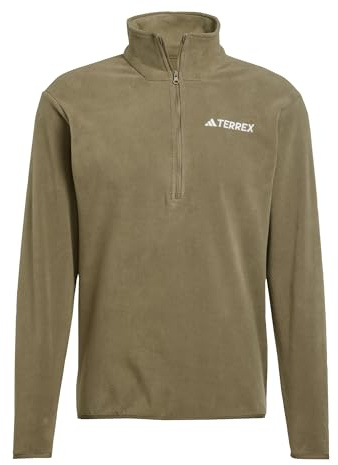 adidas Herren Terrex Multi Essentials Half Zip Fleece Jacket, Olive strata, M
