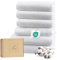 Ferò Luxus Handtücher Set, 6-teilig, 100% Baumwolle Low Twist 550 g/m², Ultra Weich und Saugstark, Oeko-TEX, Italienisches Design, Bath Towels, 4 Handtücher 50x100cm, 2 Badetuch 70x140cm, Weiß