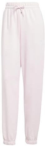 adidas Donna Essentials Linear French Terry Cuffed Pants, Clear Pink/White, M