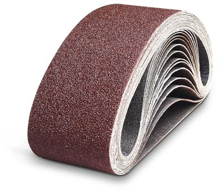 15 Piezas Bandas de Lija 75 x 533 mm, Banda Abrasiva 3 x grano 80/120/150/240/400 para Lijadora de Banda Pulir Metal, Madera