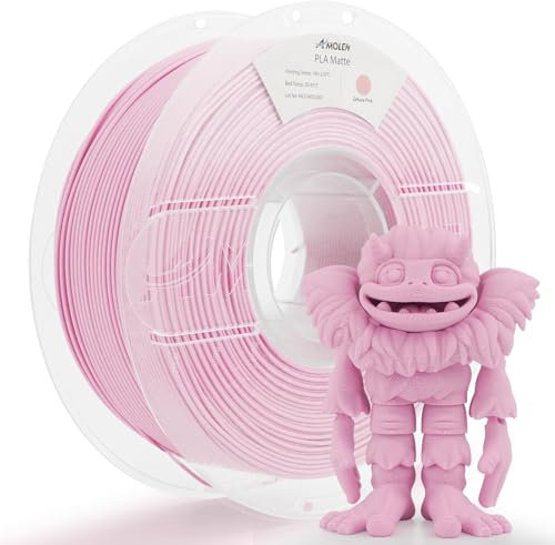 AMOLEN PLA 3D Drucker Filament, Matt PLA Filament 1.75mm, Sauber Gewickeltes Filament, Kompatibel Mit 3D FDM Druckern, Maßgenauigkeit +/- 0.02 mm, 1KG Spule(2.2Pfund)