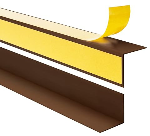 Quest Winkelleiste Kantenschutz Selbstklebend – Kunststoff PVC – für Innenecken – 40x40mm, 100cm, Braun