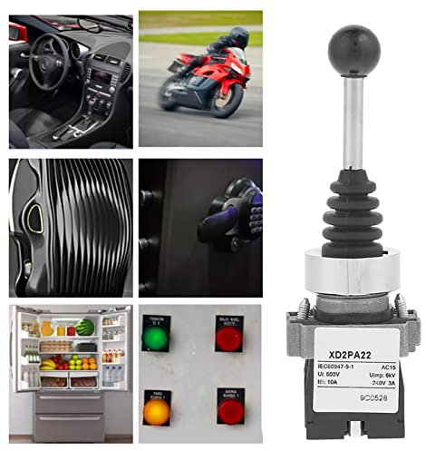 Risegun Interruttore di ritorno a molla XD2PA22CR Interruttore Joystick, Momentaneo Ritorno A Molla 2NO 2 Posizioni Joy Stick Switch