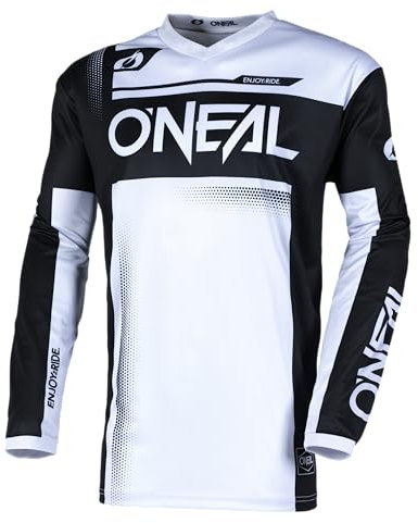 O'NEAL Element Racewear Adult Jersey Dirt Bike Herren, Schwarz/Weiß, M
