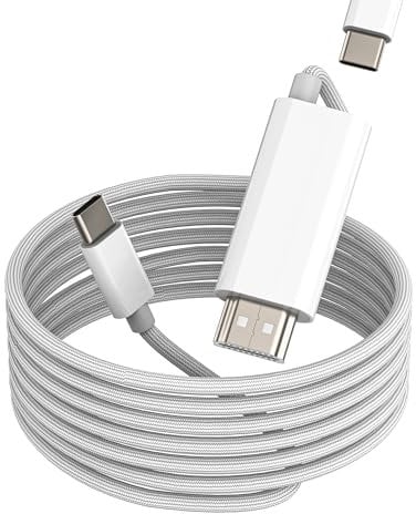 USB C to HDMI Adapter 4K Charger Type C Cable 1.8M (2in1) for Apple Macbook Pro for iPhone 16 15 For iPad Air Compatible with Samsung Displayport 240hz Screen Ps5 Tv Thunderbolt Cord HD Gaming