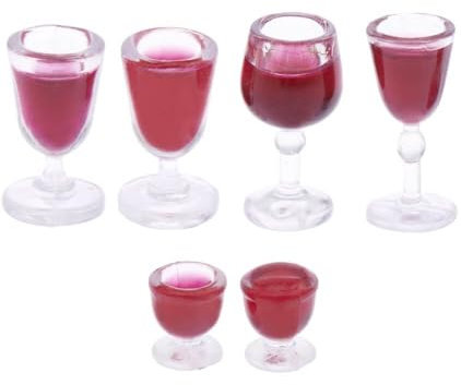 Rico Design Miniatur-Weingläser, 6 Stück für die Welt der Wichtel