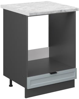 Vicco Oven housing cabinet Fame-Line, Light blue-grey, 60 cm, WT Marble