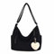 Mervokl Cord Tasche Damen Umhängetasche Shopper Handtasche Tote Bag Groß Crossbody Hobo Schultertasche Aesthetic Uni Tragetasche mit Verstellbarer Schultergurt für Schule Arbeit(Schwarz)