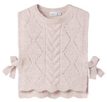 NAME IT Knit Vest Nmflea-Gilet in Maglia, Lilla Burnished, 116 Bambine e Ragazze