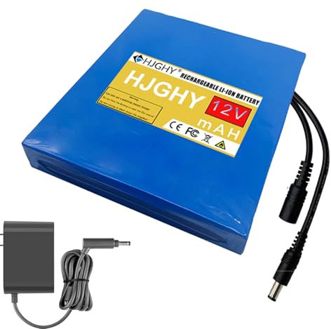 HJGHY Batteria al Litio Ricaricabile da 12 V e 35 Ah, Batteria agli ioni di Litio di Ricambio da 12 V con Caricabatterie per Varie apparecchiature Portatili di Backup da 12 V.,One,12V 35Ah