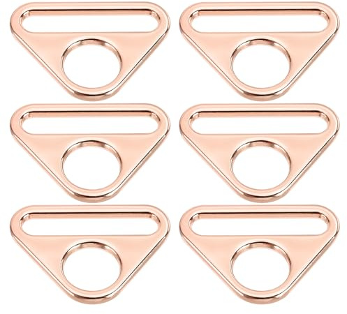 PATIKIL Triangle Buckle Adjuster D Ring, Metal Triangle Buckles with Bar Swivel Clip for Purse Bag Straps Loop Dog Tag Clip