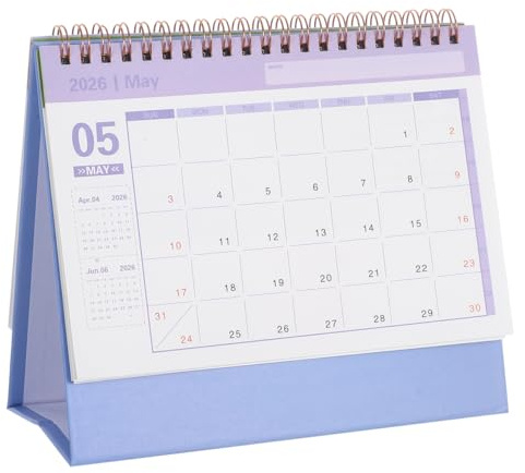UKCOCO Tischkalender 2026: Stehender Flip-desktop-kalender mit To-do-liste für Home Office Und Schule, 19,00 X 16,50 X 8,00 Cm