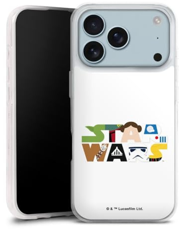 Silikon Hülle kompatibel mit Apple iPhone 17 Pro Case transparent Handyhülle Star Wars Comic Logo