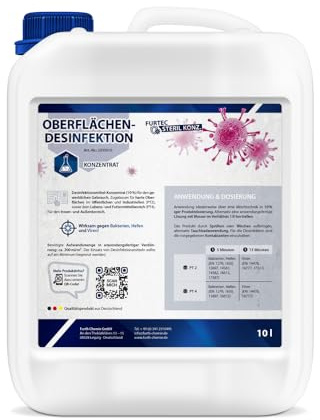 Flächendesinfektionsmittel Konzentrat (10% ig), 10 L | für Lebensmittelindustrie, Landwirtschaft, Stalldesinfektion, Kühl- & Prozesswassersysteme