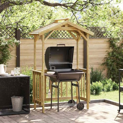 Moderna casetta per barbecue in legno di pino impregnato, per giardino e terrazza, con protezione dalle intemperie e design minimalista