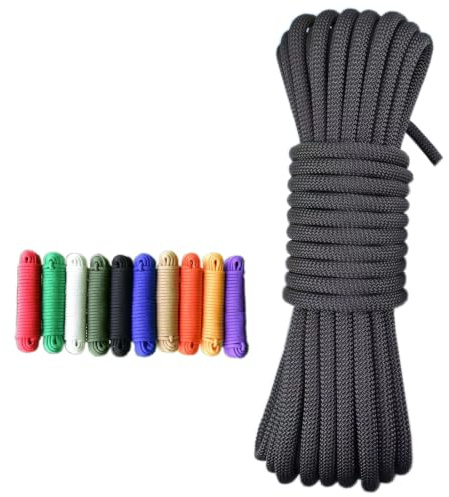 Tread star Seil 5mm-30Meter Starkes Allzweckseil Camping Sehr dünnes leichtes vielseitig einsetzbares geflochtenes Seil für den Polypropylen - vielseitig einsetzbares (Schwarz, 5mm-30Meter)