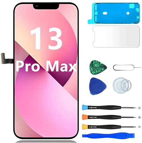 MP+ LCD für iPhone 13 Pro Max Display Ersatz mit Rahmen und Werkzeug | Face ID kompatibel,True Tone unterstützt,Haptic Touch,Inkl. Kleber