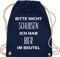 Turnbeutel Rucksack - Festival Zubehör - Bitte nicht schubsen ich hab Bier im Beutel - Unisize - Navy Blau - bierrucksack festival-bag geschenk weihnachten alkohol stoffbeutel biertasche