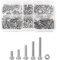 M2.5 Vis Ecrou et Vis,Akozon 210 pcs Coffret de Vis à Tête Cylindrique Six Pans Creux Assortiment en Acier Inoxydable 304 avec Ecrous M2.5 x 6/8/12/16/20mm