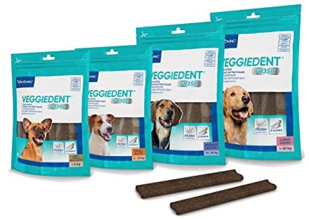 VEGGIEDENT® FR3SH™ Snack Dental para Perros Muy Pequeños y Cachorros <5kg | Control de la Placa y Sarro | Aliento Fresco y Saludable con Tecnología FR3SH™ | Cuidado Dental Diario | 15 Unidades