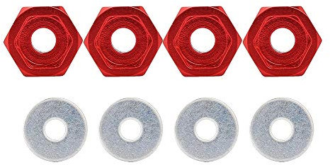 4 STÜCKE Metall RC Rad Hex Naben 12mm bis 17mm Adapter für HSP 1/10 Elektrische Straßenfahrzeug LKW(rot)