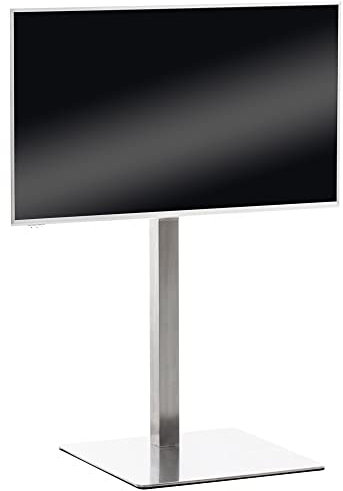 CLP TV-Ständer I Universelle Fernseher-Halterung, Farbe:Edelstahl, Form:eckig