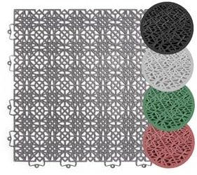 andiamo Terra Sol Terassenfliesen Klicksystem - Kunststoffplatten Außenbereich für Balkon - Terassenboden außen - Balkon Bodenbelag wetterfest - Kunststoffplatte innen 2 Quadratmeter dunkelgrau
