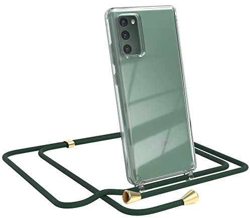 EAZY CASE Handykette kompatibel mit Samsung Galaxy Note 20 / Note 20 5G Handyhülle mit Umhängeband, Handykordel mit Schutzhülle, Silikonhülle, Hülle mit Band, Stylische Kette, Grün