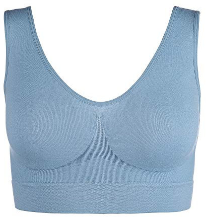 UnsichtBra Bustier Damen BH ohne Bügel | Seamless Soft Bra Bralette | Wohlfühl Bustiers Top | Schlaf BH, Still BH & Sport BH für Yoga | Mikrofaser, Atmungsaktiv, Bequem (wellbra_sngl)(XXL, PasBla)